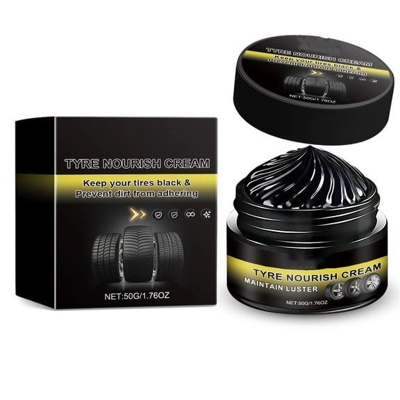 Premium Tire Coating Paste & Trim Restorer, Long-Lasting Ceramic UV Protection, Brings Back Deep Black Shine To Rubber & Plastic