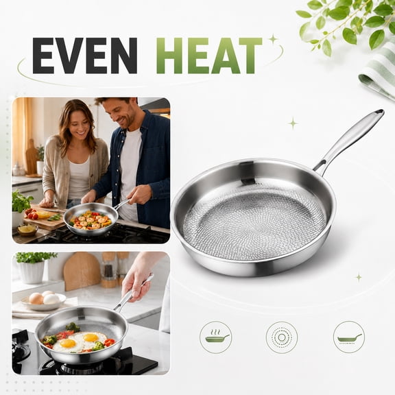 Premium Titanium Nutri Pan, Non Stick Hammered Frying Pan, Scratch Resistant Titanium Pans For Cooking, Healthy Uncoated Cookware 1PCS