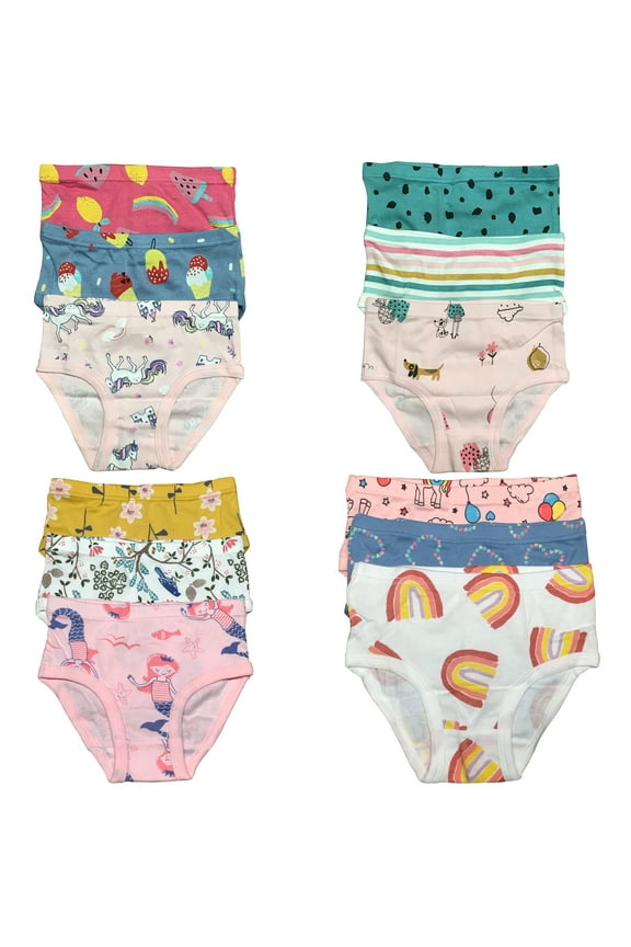 Premium Toddler Girls' Briefs 12-Pack by B&Q: Sizes 2T-7T for Comfort and Style