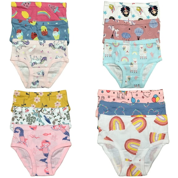Premium Toddler Girls' Briefs 12-Pack by B&Q: Sizes 2T-7T for Comfort and Style