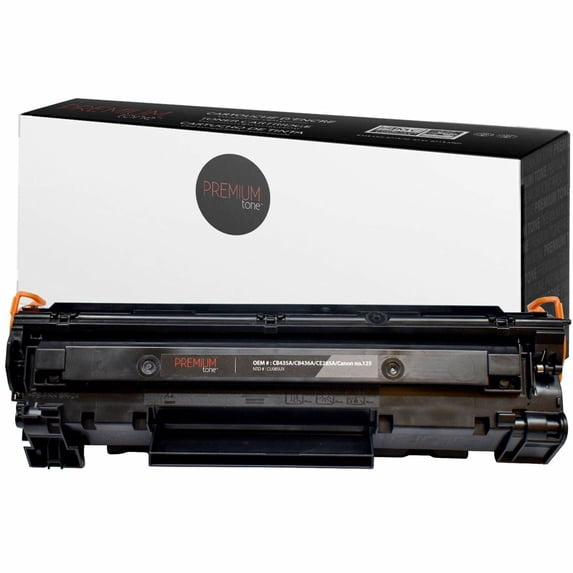 Premium Tone Toner Cartridge, Alternative for Hewlett Packard CB435 / CB436 / CE285A, Canon 125 / 3484B001, Black, 3000 Pages, 1 Pack
