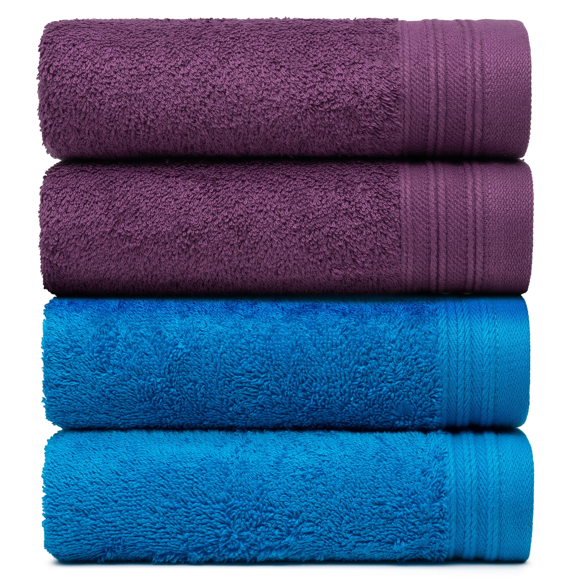 Weidemans Premium Towel Set of 4 Hand Towels 18 x 30 Color: Apple Green and Petrol |100% Cotton|4 Ultra Soft and Highly Absorbent Hand Towels for