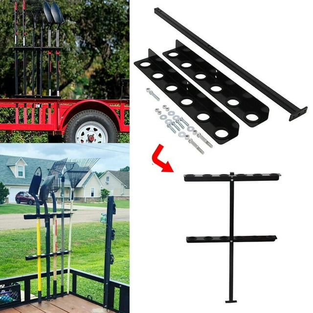 Premium Trailer Hand Tool Rack for Flat Bed Open Trailers Heavy Duty