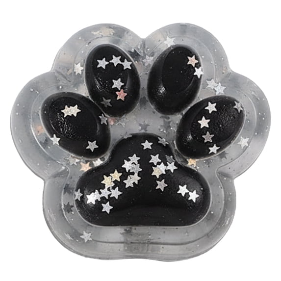 Premium Transparent Cat Paw Squish with Random Glitter Sequins Soft Taba Squeeze Sensory Fidget Adult Stress Reliever for Desk Display