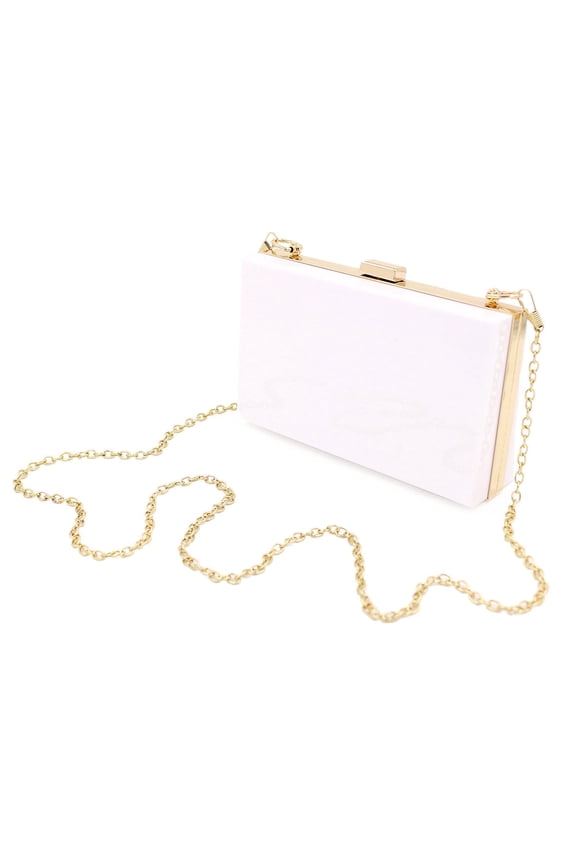 Premium Transparent Clear Acrylic Hard Box Clutch Bag Evening Shoulder Handbag