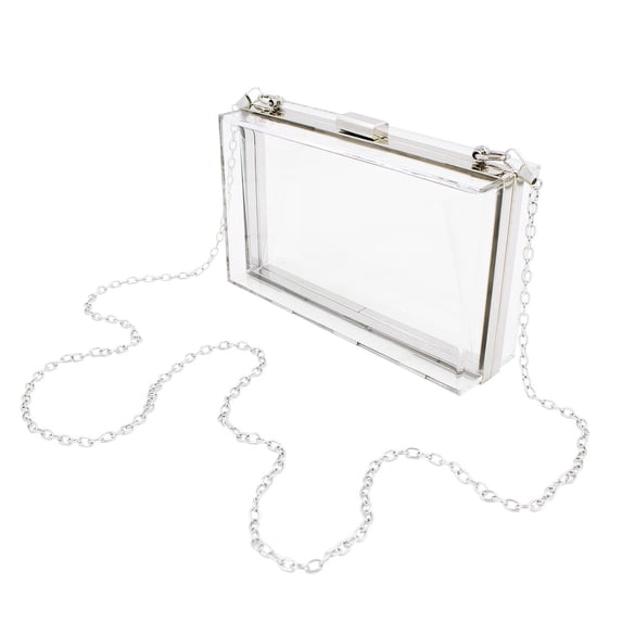Premium Transparent Clear Acrylic Hard Box Clutch Bag Evening Shoulder Handbag
