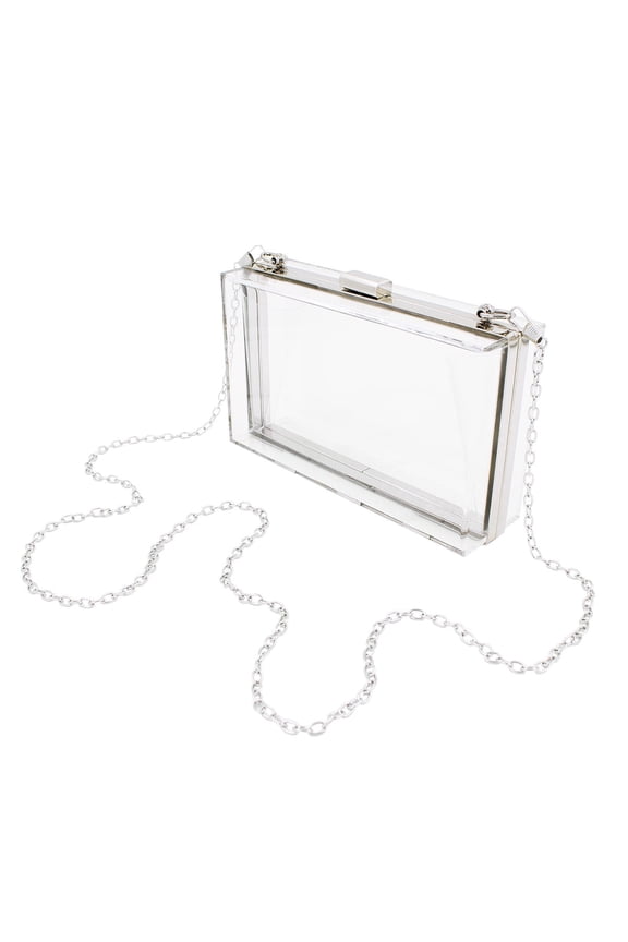 Premium Transparent Clear Acrylic Hard Box Clutch Bag Evening Shoulder Handbag