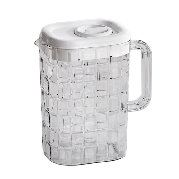 Premium Transparent Plastic Beverage Pitcher with Lid & Handle, Large Capacity Water Jug for Home, Bar, Cafe & Restaurant, Dishwasher Safe