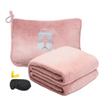 Premium Travel Blanket for Airplane, Jademall Soft Airplane Blanket Pillow 2 in 1 with Compact