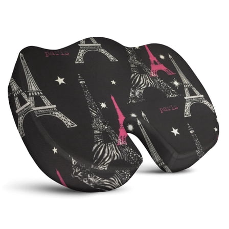 Premium Travel Pattern Memory Foam Seat Cushion Ergonomic Chair Pad for Office Chair, Car, Airplane & Bleachers Sciatica, Tailbone Hip & Back Pain Relief - Chair Cushion for Long Office Workers.