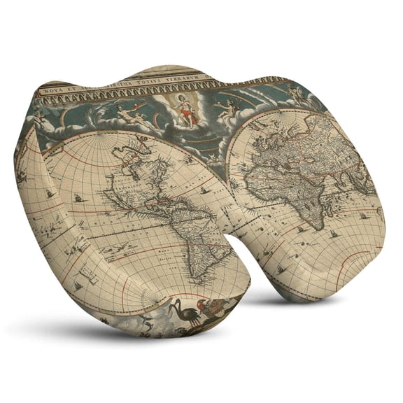 Premium Travel Pattern Memory Foam Seat Cushion Ergonomic Chair Pad for Office Chair, Car, Airplane & Bleachers Sciatica, Tailbone Hip & Back Pain Relief - Chair Cushion for Long Office Workers.