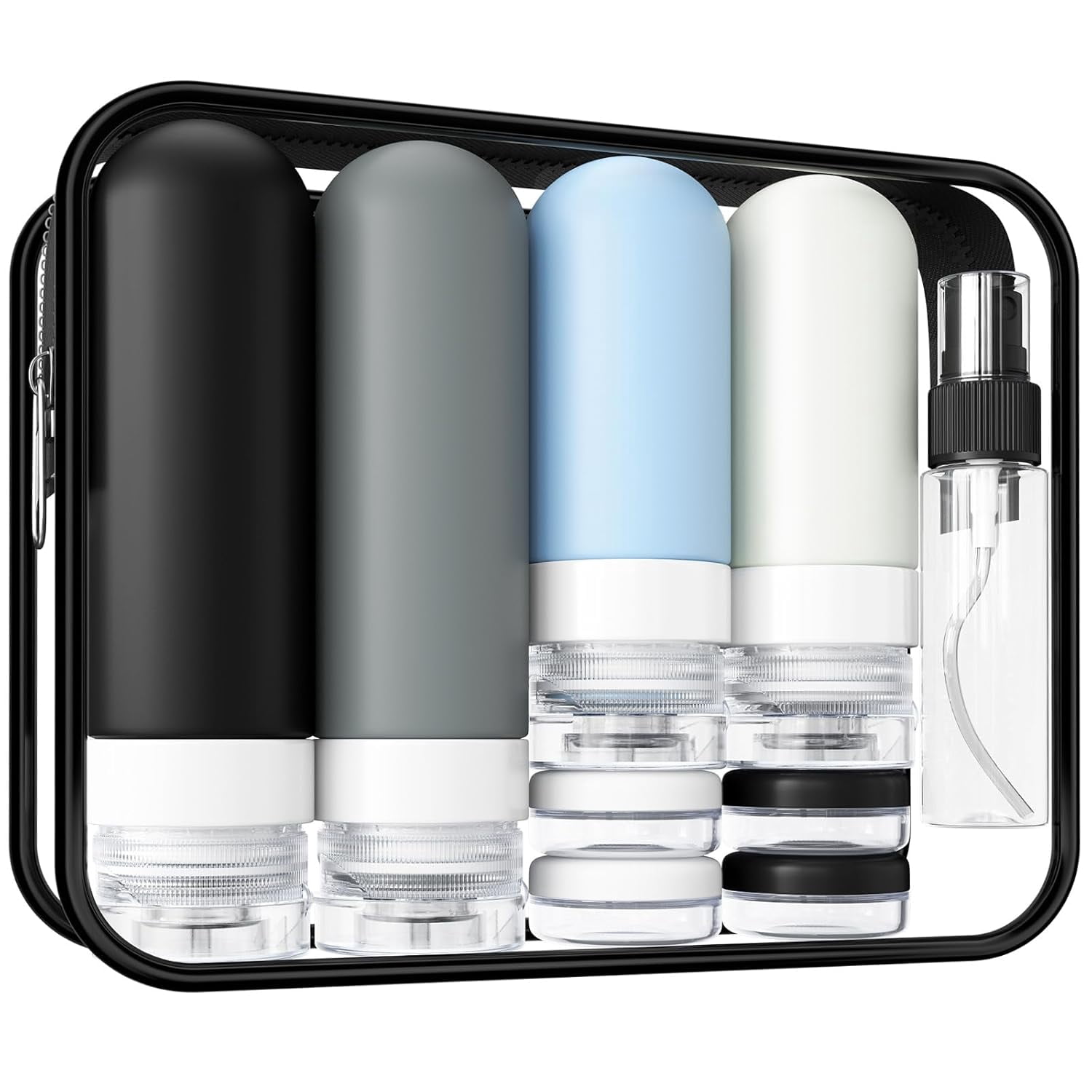 Premium Travel Toiletry Kit with Leakproof Silicone Bottles, Organizer ...