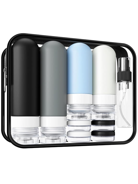Premium Travel Toiletry Kit with Leakproof Silicone Bottles, Organizer Bag & Accessories – Perfect for Short Trips and Convenient Use