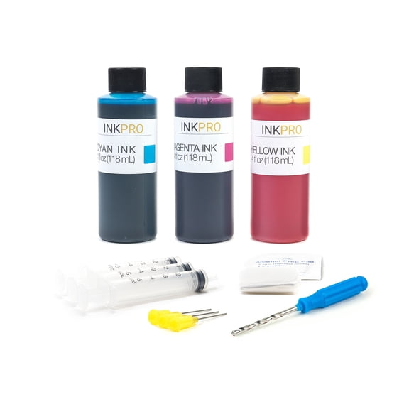 Premium Tri-Color Ink Refill Kit for PG-245/CL-246, PG-245XL/CL-246XL Cartridges 4oz 118mL