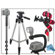 Premium Tripod Bundle for Canon Rebel T5 Digital SLR Cameras. Includes Full Size Tripod, Professional 72" Monopod with Quick Release Place, Gripster Tripod, Stabilizing Handle/Video Grip Bundle