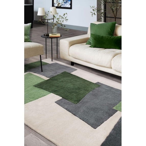 Premium Tufted Rug with Geometric Patterns made with 100% New Zealand Wool Best Suitesin your Living Room
