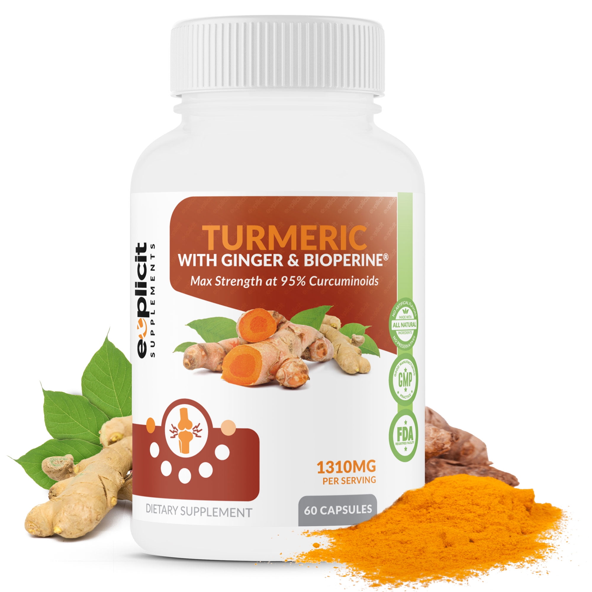Premium Turmeric Curcumin Pills with BioPerine and Ginger Max