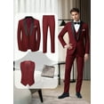 thumbnail image 1 of Premium Tuxedo Suit: 4 - Piece Including Jacket, Vest, Pants & Decorative Pocket Square, 1 of 8