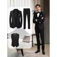thumbnail image 1 of Premium Tuxedo Suit: 4 - Piece Including Jacket, Vest, Pants & Decorative Pocket Square, 1 of 7