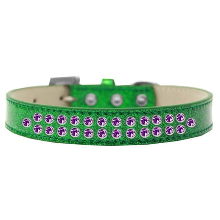 Premium Two Row Rim Set Purple Crystal Ice Cream Collar