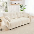 thumbnail image 1 of Modern Minimalist Chenille Fabric Two-Seater Sofa 220×80×75cm with High-Resilience Foam Cushions and Sturdy Wooden Base, 1 of 19