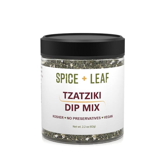 SPICE + LEAF Tzatziki Dip Mix Seasoning Blend for Making Dip, Fish, and Chicken Salad, 2.2 oz