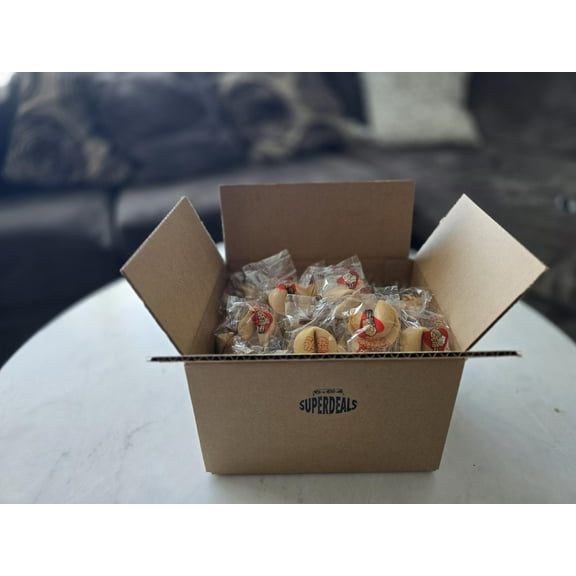 Premium USA Baked Fortune Cookies in a convenient 100-pack, Bundled by SUPERDEALS, Individually Fresh Crispy Wrapped Fortune Cookies Perfect for Any Occasion
