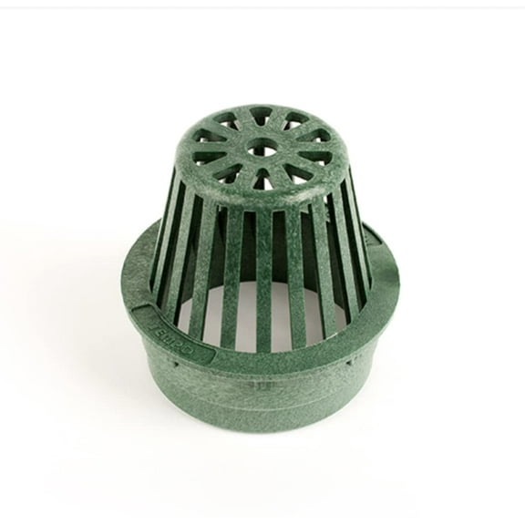 Premium USA Made 4" Inch GREEN Outdoor Round Atrium Drain Grate Cover - Fits All 4" Inch Sewer & Drain Pipe / Fittings, Also Fits Triple Wall Pipe & Corrugated Landscape Pipe 4" (GREEN)