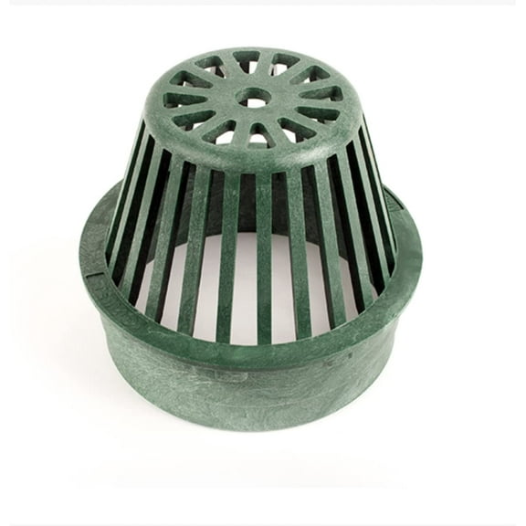 Premium USA Made 6" Inch Outdoor Round Atrium Drain Grate Cover - Fits All 6" Inch Sewer & Drain Pipe / Fittings, Also Fits Triple Wall Pipe & Corrugated Landscape Pipe 6" (GREEN)