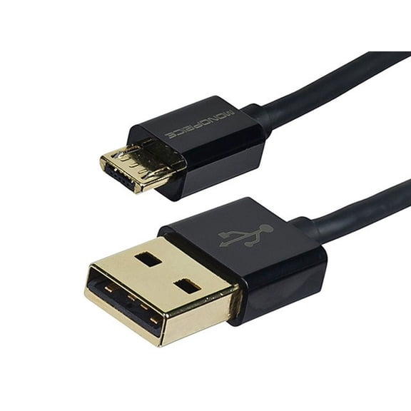 Premium USB to Micro USB Charge & Sync Cable 6ft- Black