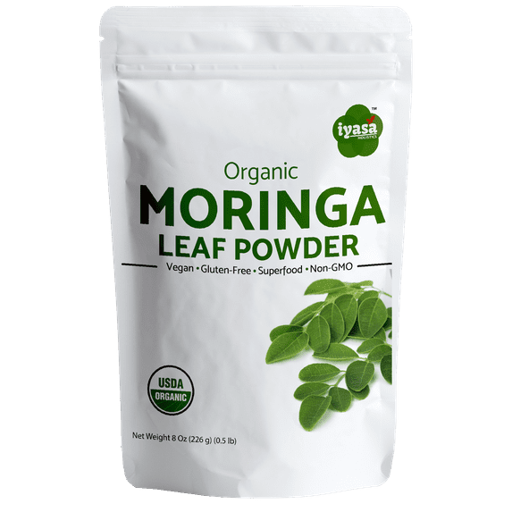 USDA Organic Moringa Leaf Powder, Moringa Oleifera Raw, Resealable Pouch 8 OZ / 226 GM