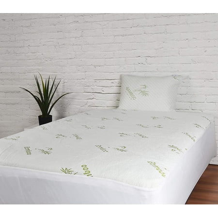 Premium Ultra Soft Bamboo Mattress Protector Water Resistant Breathable Mattress Shield Encasement Comfortable Mattress Cover - Twin 39 x 75