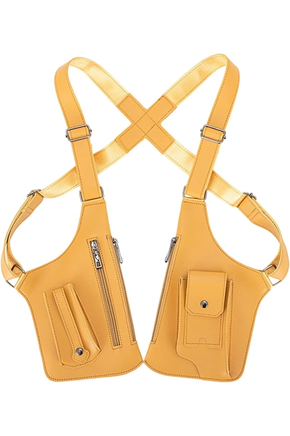 Premium Underarm Shoulder Bag for Men  Anti-Theft Hidden Chest Pack  Adjustable Strap Travel Bag for Phone & Valuables  Nylon  Yellow