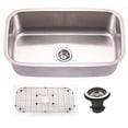 thumbnail image 1 of Premium Undermount 16 Gauge Stainless Steel 31.5" Single Bowl Kitchen Sink with Grid and strainer, 1 of 2