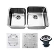 thumbnail image 1 of Premium Undermount 16 Gauge Stainless Steel 31.88" 45/55 Double Bowl Kitchen Sink with Grid and strainer, 1 of 2
