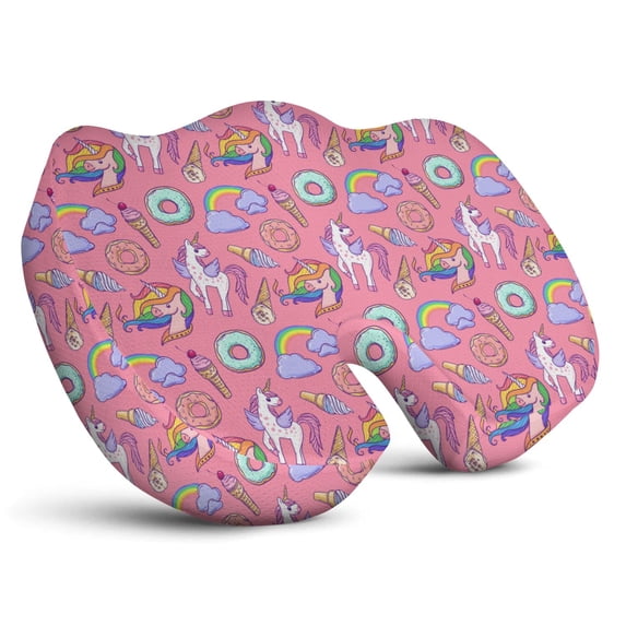 Premium Unicorn Pattern Memory Foam Seat Cushion Ergonomic Chair Pad for Office Chair, Car, Airplane & Bleachers Sciatica, Tailbone Hip & Back Pain Relief - Chair Cushion for Long Office Workers.