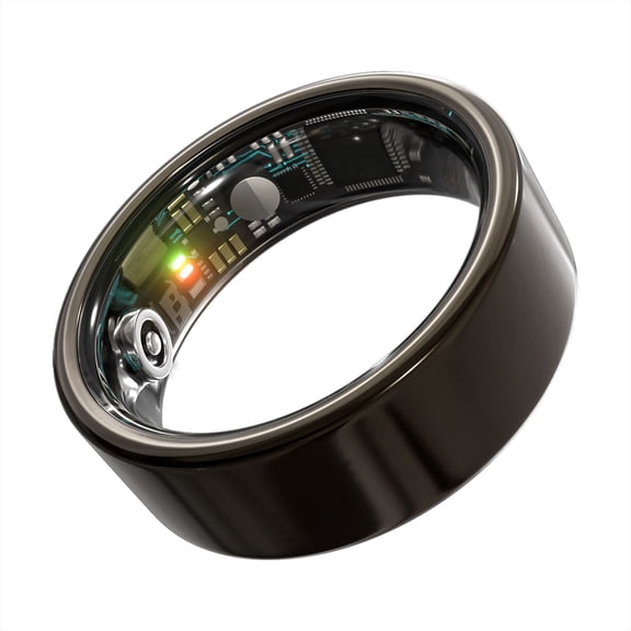 Health Tracking Ring, Suitable for Both Men and Women, 5ATM Waterproof, Activity/Sleep/Temperature Monitoring, Family Care Mode, Compatible with Android and iOS.Black