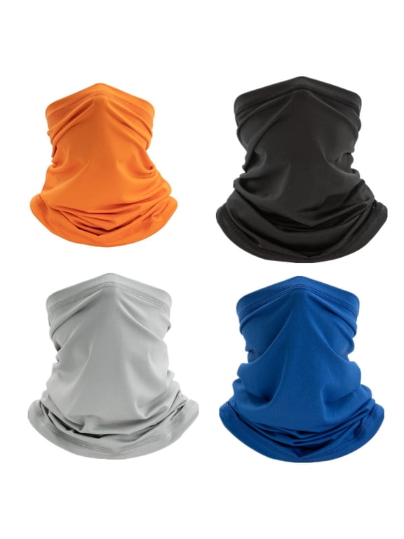 Premium Unisex Neck Gaiter Face Covering Mask Balaclava Bandana - Breathable, Moisture Wicking for Outdoor Sun Protection, Skiing, Hiking, Running (Black)