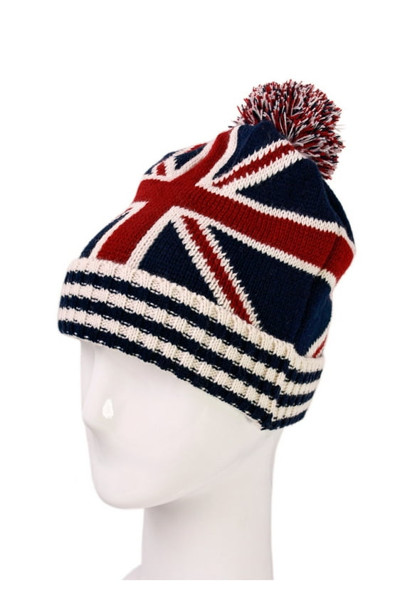Premium Unisex Warm Knit USA UK Flag Beanie Hat