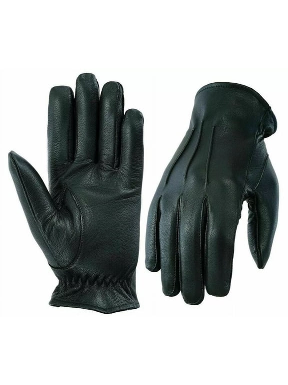 Premium Unlined Police Dressing Driving Gloves, Soft Sheep Genuine Leather Comfortable Handwear
