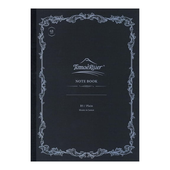 Premium Unruled Notebook B5 160 Pages 68gsm Paper Soft Black Cover