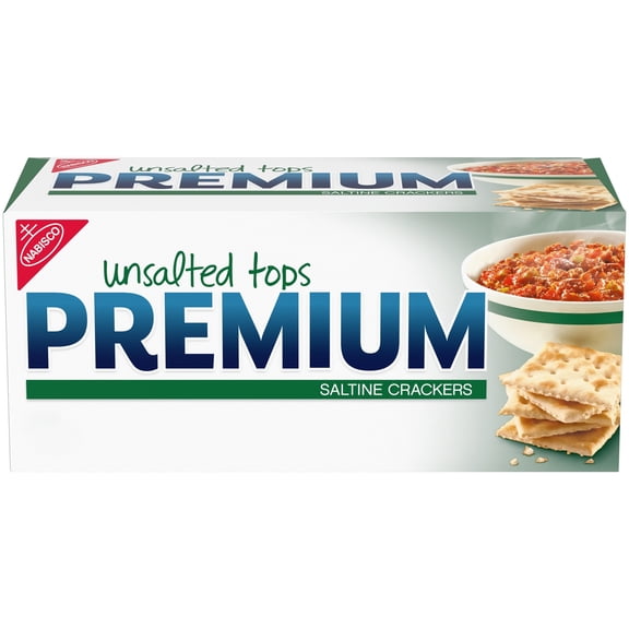 Premium Unsalted Tops Saltine Crackers, Lunch Snacks, 16 oz