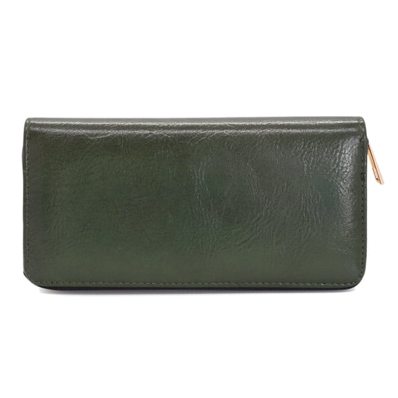 Premium Vegan Antique Leather Continental Zip Around Wallet