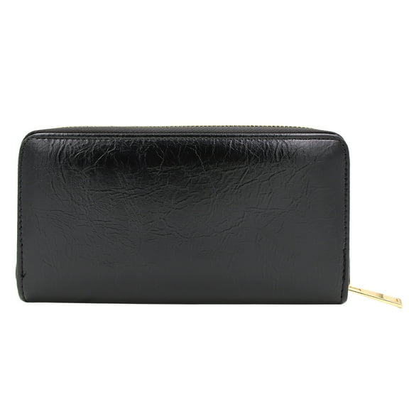 Premium Vegan Antique Leather Continental Zip Around Wallet