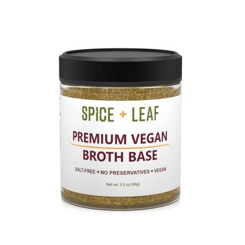 SPICE + LEAF Vegan Broth Soup Base, Salt and Preservative Free Soup Seasoning Powder, 3.5 oz