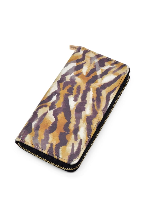 Premium Vegan Leather Animal Print Continental Zip Around Wallet - Diff Colors