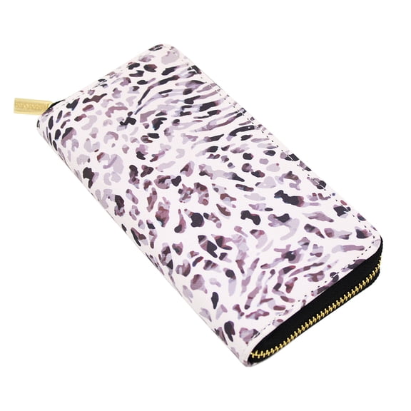 Premium Vegan Leather Animal Print Continental Zip Around Wallet
