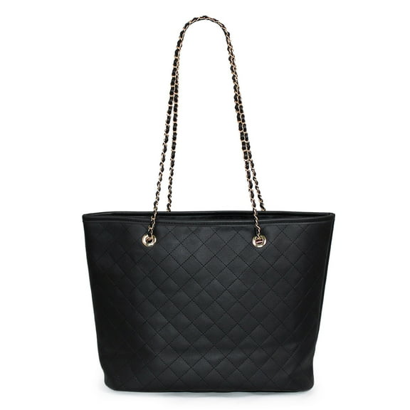 Premium Vegan Leather Classic Quilted Tote Shoulder Bag