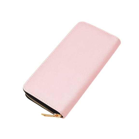 Premium Vegan Saffiano Leather Continental Zip Around Wallet - Diff Colors