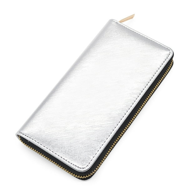 Premium Vegan Saffiano Leather Continental Zip Around Wallet